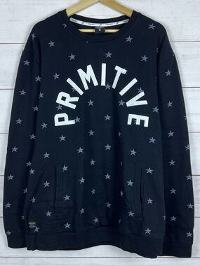 Primitive Skateboarding Stars Black Sweatshirt Mens XXL Pullover